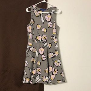 Grey flowered dress!
